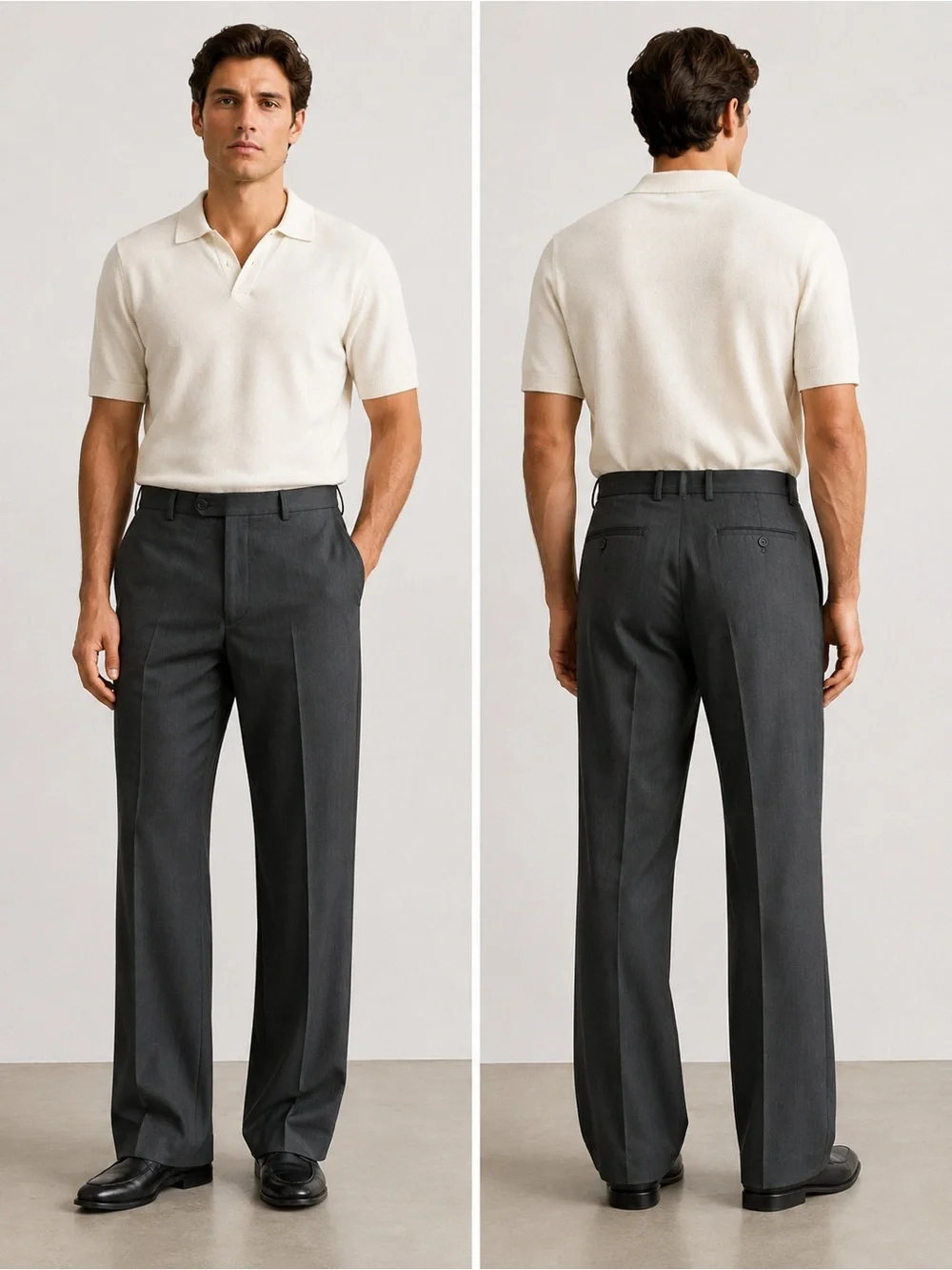 Izod Men's Charcoal Straight-Leg Dress Pants